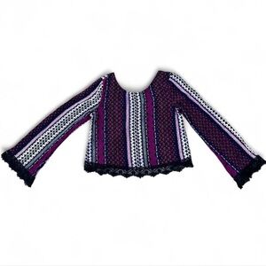 H&M Purple and Black Patterned Blouse